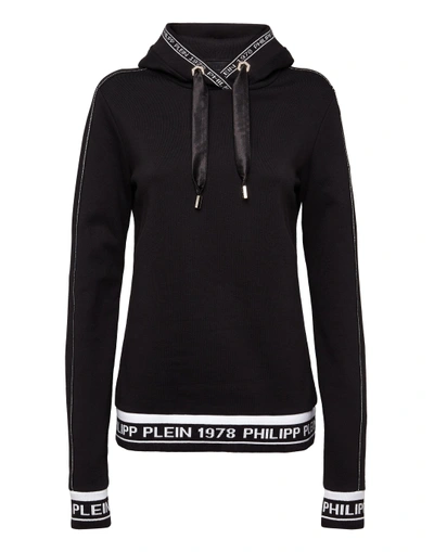 Philipp Plein Hoodie Sweatshirt "shiny Hoodie" In Black