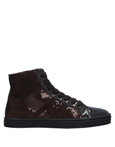 Hogan Rebel Sneakers In Dark Brown