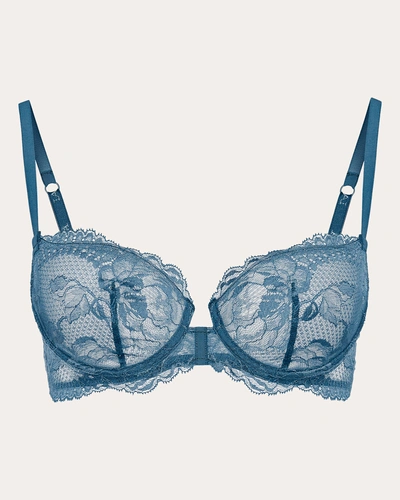 La Perla Women's Dark Blue Balconette Lace Bra