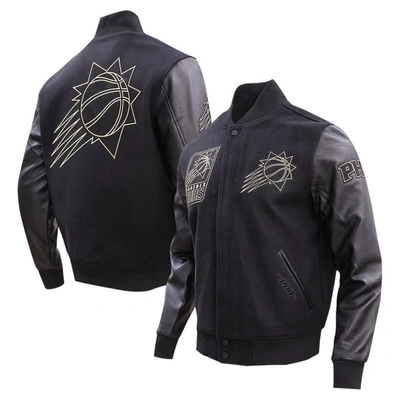 Pro Standard Black Phoenix Suns Gold Stitch Varsity Jacket