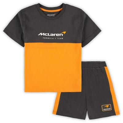 Outerstuff Kids' Preschool Gray/orange Mclaren F1 Team T-shirt & Shorts Set In Multi