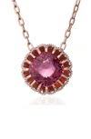 Mindi Mond Floating Pink Tourmaline & Diamond Pendant Necklace In Rose/ Diamond/ Tourmaline