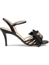 Gucci Leather Mid-heel Sandal With Bow - Black
