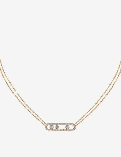 Messika Women's Pink Move Pavé 18ct Pink-gold And Diamond Necklace
