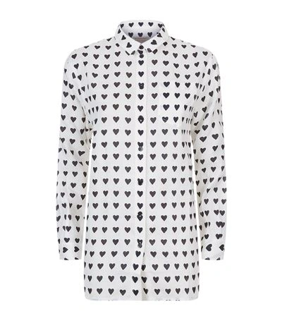 Bange for at dø elasticitet Person med ansvar for sportsspil Burberry Heart Print Linen Shirt In Natural White | ModeSens