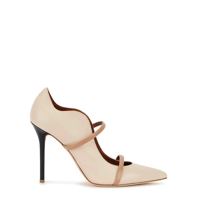 Malone Souliers Maureen 100 Stone Leather Mules In Nude