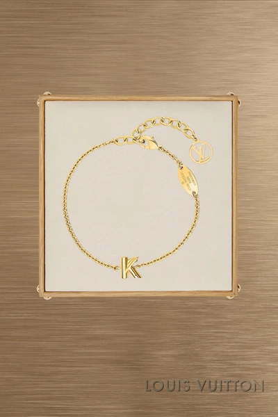 Louis Vuitton, Jewelry, Authentic Louis Vuitton M6768 Lvme K Initial  Alphabet Bracelet Metal Gold