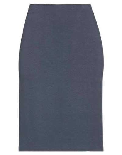 Emporio Armani Woman Midi Skirt Slate Blue Size 16 Viscose, Polyamide, Elastane