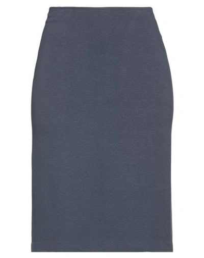 Emporio Armani Woman Midi Skirt Slate Blue Size 16 Viscose, Polyamide, Elastane In Blue