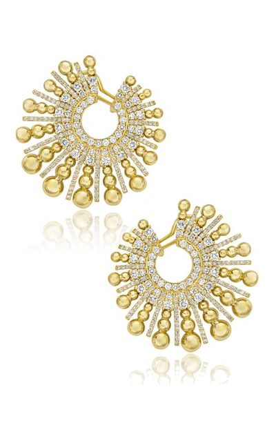 Mindi Mond Icon Bead & Diamond Spoke Earrings In 18k Yellow Gold
