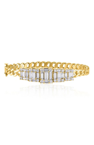 Mindi Mond Clarity 5 Cube Diamond Link Bracelet In 18k Yellow Gold