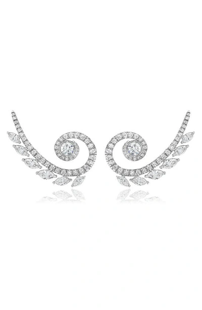 Mindi Mond Icon Diamond Fibonacci Earrings In 18k White Gold