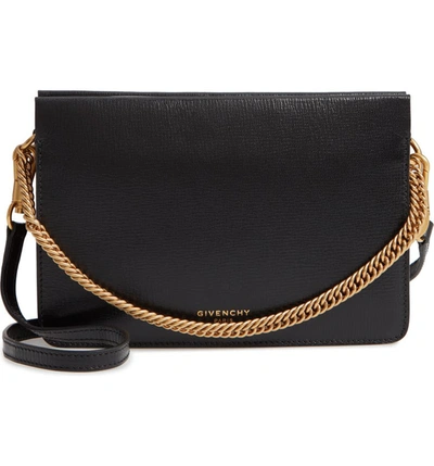 Givenchy Cross 3 Leather & Suede Crossbody Bag - Black