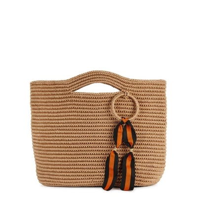 Sensi Studio Sand Straw Basket Bag In Beige
