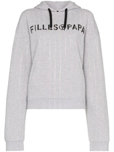 Filles À Papa Filles A Papa Tracy Long Sleeve Cropped Hoodie - Grey
