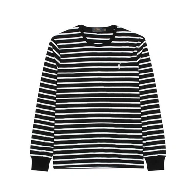 Polo Ralph Lauren Striped Pima Cotton Top In Black