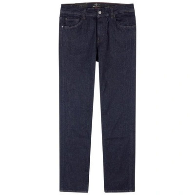 7 For All Mankind Standard Luxe Performance Straight-leg Jeans In Indigo