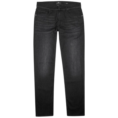 7 For All Mankind Slimmy Luxe Performance Slim-leg Jeans In Black