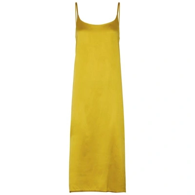 Asceno Yellow Silk Midi Dress