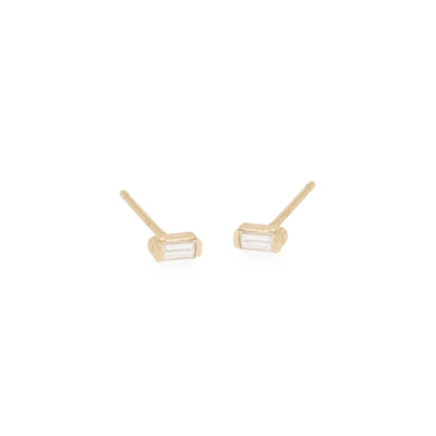 Zoë Chicco Zoe Chicco 14ct Gold And Baguette Diamond Stud Earrings In Yellow