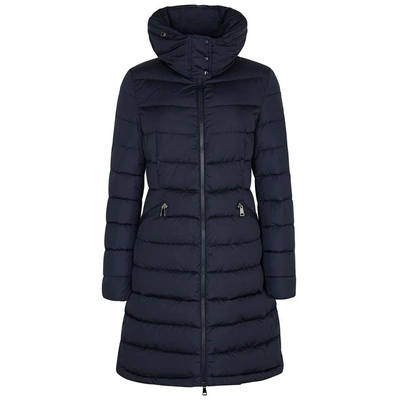 Moncler Flamnette Hooded Shell Coat In Dark Blue