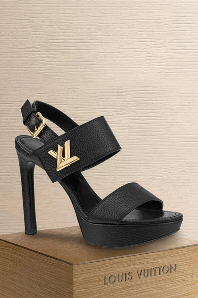 Louis Vuitton Horizon Platform Sandal In Denim Noir