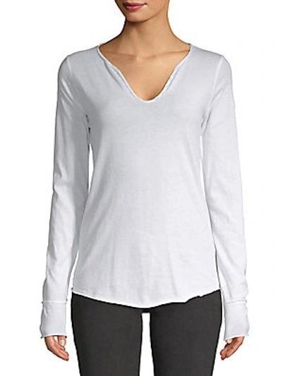 Zadig & Voltaire Ladies Blanc White Tunisien Cotton-jersey Top In Noir