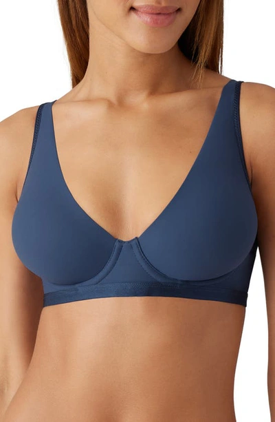 B.tempt'd By Wacoal Nearly Nothing Plunge Underwire Bra In Crown Blue