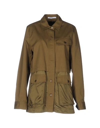 Alexander Wang T Solid Color Shirts & Blouses In Military Green