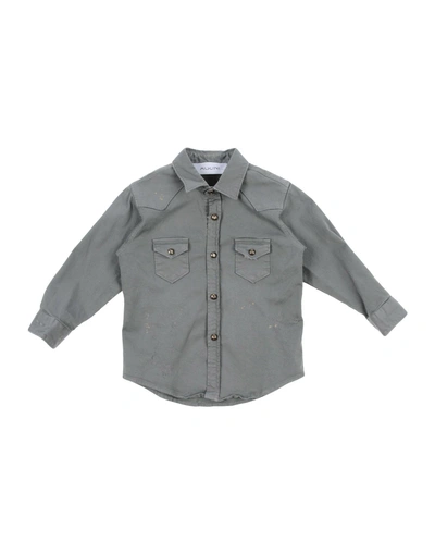 Aglini Solid Color Shirts & Blouses In Grey