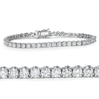 Pompeii3 14k White, Rose, Or Yellow Gold Round Diamond Tennis Bracelet 5cttw 7" Women's In Multi