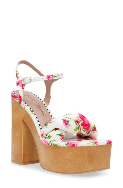 Betsey Johnson Mandee Platform Sandal In White Multi