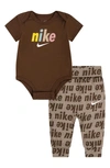 Nike Babies' Bodysuit & Joggers Set In Cacao