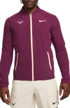 Nike Dri-fit Rafa Tennis Jacket In Bordeaux/ Ice Peach/ White