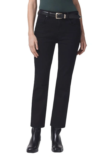 Citizens Of Humanity Isola Straight Leg Crop Jeans In Plush Black