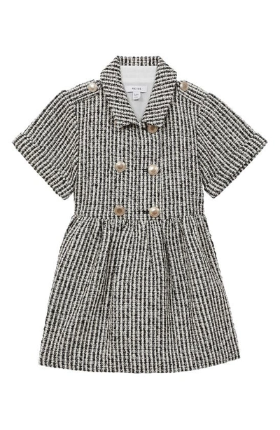 Reiss Kids' Junip Jr. Tweed Double Breasted Dress In Navy