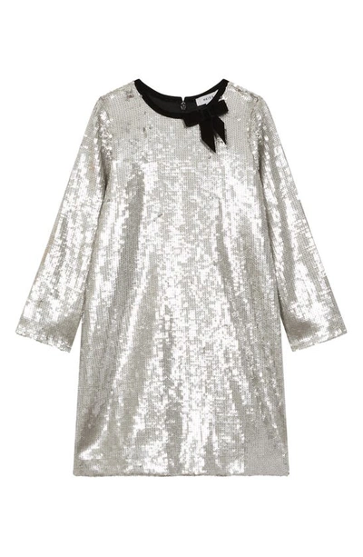 Reiss Kids' Leon Sequin Dress In Silver