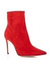 Brian Atwood Women's Vida Suede High-heel Booties In Red Suede