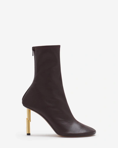Lanvin Leather Sequence By  Ankle Boots For Female In Cocoa