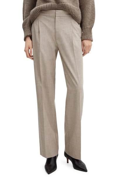 Mango Cesi Straight Leg Pants In Beige