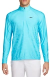 Nike Dri-fit Adv Tour Long Sleeve Golf Shirt In Baltic Blue/ Black