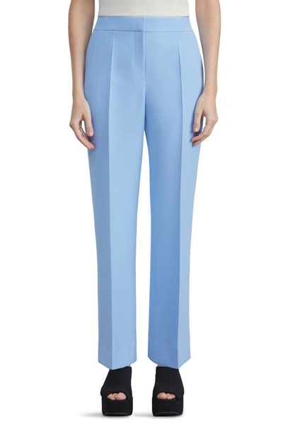 Lafayette 148 Gates Wool & Silk Crepe Flare Leg Trousers In Cool Blue