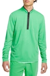 Nike Dri-fit Victory Half Zip Golf Pullover In Spring Green/ Grey/ Black