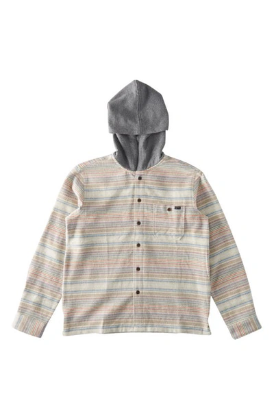 Billabong Kids' Baja Hooded Flannel Shirt In Oyster