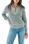 Faherty Sunwash Mariner Organic Cotton Quarter Zip Sweater In Medium Grey