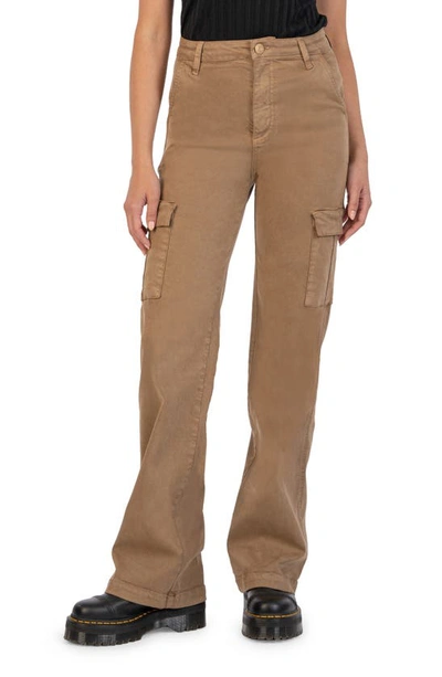 Kut From The Kloth Miller High Waist Wide Leg Cargo Jeans In Camel