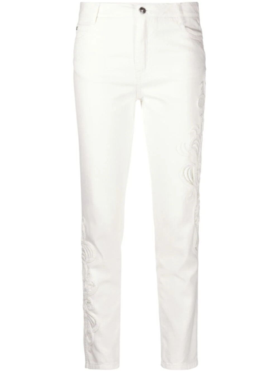 Ermanno Scervino Crochet-panelling Mid-rise Boyfriend Jeans In White