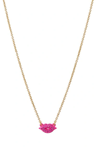 Ajoa Love Bites Lips Necklace In Gold