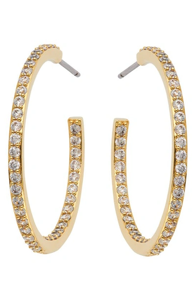 Ajoa Single Cubic Zirconia Inside Out Hoop Earring In Gold