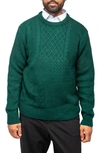 X-ray Mixed Knit Crewneck Pullover Sweater In Forest Green